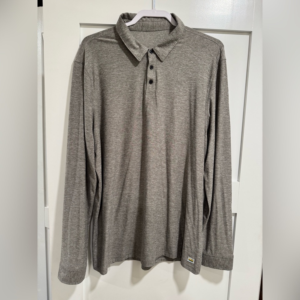 Vuori Gray Polo Shirt Soft Knit Casual